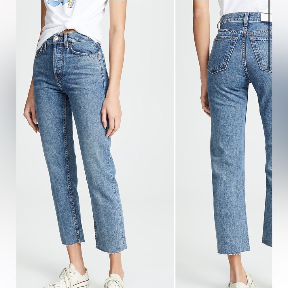 Re/Done Blue High Rise Jeans - Picture 3 of 6